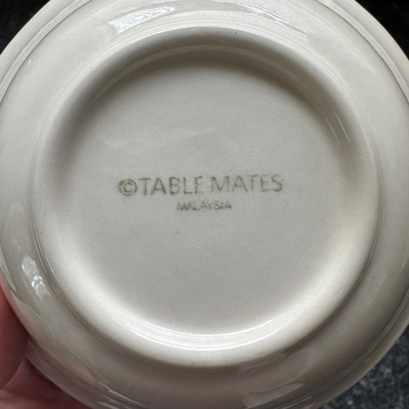 Table‎ Mates Malaysia Floral Bowl Set Cream Blue Rose Pattern - Picture 4 of 5